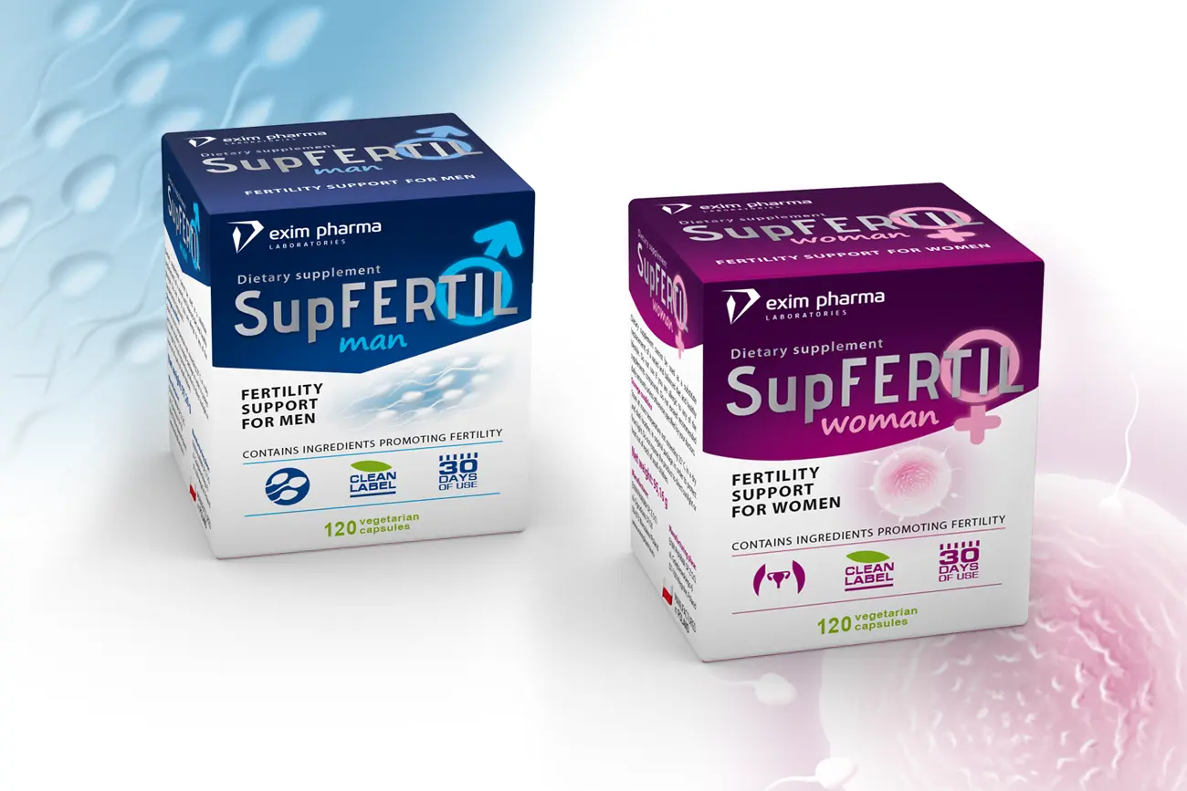 Pudełka suplementów diety SupFertil